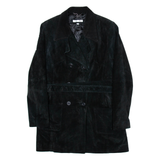 DPI Womens Overcoat Coat Black Suede S