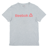 REEBOK Mens T-Shirt Grey Crew Neck S