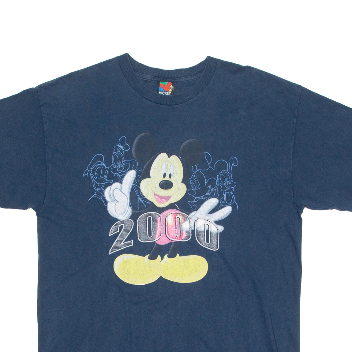DISNEY MICKEY 2000 Mens T-Shirt Blue Crew Neck 2XL