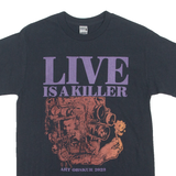 GILDAN Live Is A Killer Mens T-Shirt Black Crew Neck S
