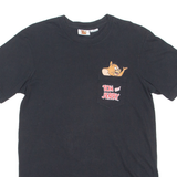 TOM & JERRY Mens T-Shirt Black Crew Neck S