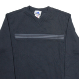 ADIDAS Womens Sweatshirt Black V-Neck L