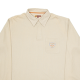 OLLY GAN Sport Mens Sweatshirt Brown Button Neck L