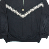 E.B COMPANY Mens Sweatshirt Black 1/4 Zip M