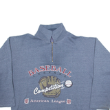 Baseball American League Mens Sweatshirt Blue 1/4 Zip USA L