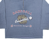 Baseball American League Mens Sweatshirt Blue 1/4 Zip USA L