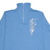 Womens Sweatshirt Blue 1/4 Zip XL