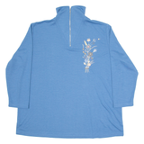 Womens Sweatshirt Blue 1/4 Zip XL