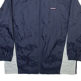 REEBOK Mens Windbreaker Jacket Blue Nylon Hooded M