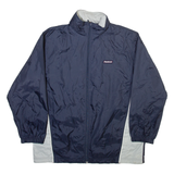 REEBOK Mens Windbreaker Jacket Blue Nylon Hooded M
