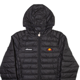 ELLESSE Womens Puffer Jacket Black Hooded UK 12
