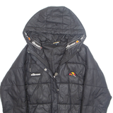 ELLESSE Womens Puffer Coat Black Hooded XS