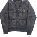 ELLESSE Womens Puffer Coat Black Hooded XS