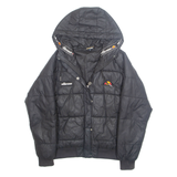 ELLESSE Womens Puffer Coat Black Hooded XS