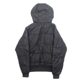 ELLESSE Womens Puffer Coat Black Hooded XS
