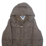 TOMMY HILFIGER Womens Rain Jacket Brown Hooded M