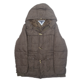 TOMMY HILFIGER Womens Rain Jacket Brown Hooded M