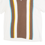 Part Stripe Stretch Mens Polo Shirt White M