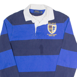 POLO RALPH LAUREN RLPC Mens Polo Shirt Blue Colourblock Long Sleeve L