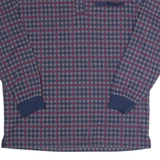 BABISTA Mens Polo Shirt Maroon Check Long Sleeve M