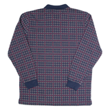 BABISTA Mens Polo Shirt Maroon Check Long Sleeve M