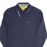 TOMMY HILFIGER Limited Edition Womens Polo Shirt Blue Long Sleeve L