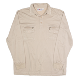RODGER KENT Mens Polo Shirt Beige Long Sleeve 2XL