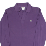 LACOSTE Mens Polo Shirt Purple Long Sleeve S