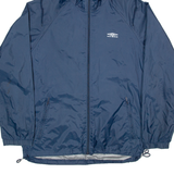 UMBRO Mesh Lined Mens Rain Jacket Blue Hooded M