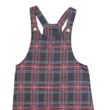 TERRANOVA Womens Dungaree Dress Red Check Sleeveless Knee Length S