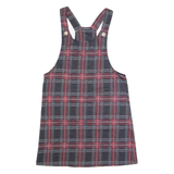 TERRANOVA Womens Dungaree Dress Red Check Sleeveless Knee Length S