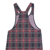 TERRANOVA Womens Dungaree Dress Red Check Sleeveless Knee Length S