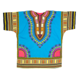 Tribal Pattern Womens Shift Dress Blue Short Sleeve Knee Length M