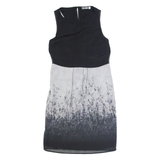 MINT VELVET Womens Day Dress Black Floral Sleeveless Midi UK 10