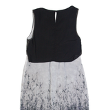 MINT VELVET Womens Day Dress Black Floral Sleeveless Midi UK 10