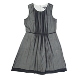 GUESS Womens A-Line Dress Black Silk Sleeveless Knee Length S