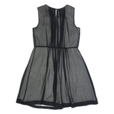 GUESS Womens A-Line Dress Black Silk Sleeveless Knee Length S