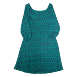 BODEN Womens A-Line Dress Green Crazy Pattern Long Sleeve Long UK 14