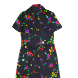 PALMIERI & SCHIVO Womens A-Line Dress Black 90s Floral Long M