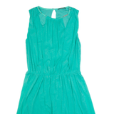 GUESS Womens Fit & Flare Dress Green Sleeveless Knee Length M
