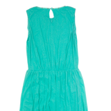 GUESS Womens Fit & Flare Dress Green Sleeveless Knee Length M