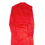 Womens Day Dress Red 90s Spotted Long Sleeve Long S