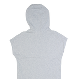 DKNY Hooded Oversized Womens Jumper Dress Grey Short Sleeve Knee Length S