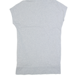 DKNY Hooded Oversized Womens Jumper Dress Grey Short Sleeve Knee Length S