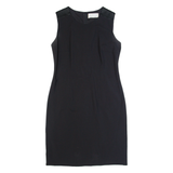 HUGO BOSS Womens Pencil Dress Black Wool Sleeveless Knee Length UK 14