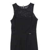 GUESS Womens Bodycon Dress Black Sleeveless Knee Length UK 4