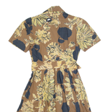 PLENTY BY TRACY REESE Womens A-Line Dress Brown 90s Floral M