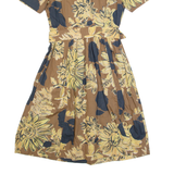 PLENTY BY TRACY REESE Womens A-Line Dress Brown 90s Floral M