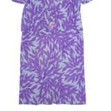 Womens Pencil Dress Purple 90s Floral Short Sleeve Midi L