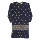 KIRSTY MICHAELS Womens Day Dress Black 90s Paisley Knee Length L